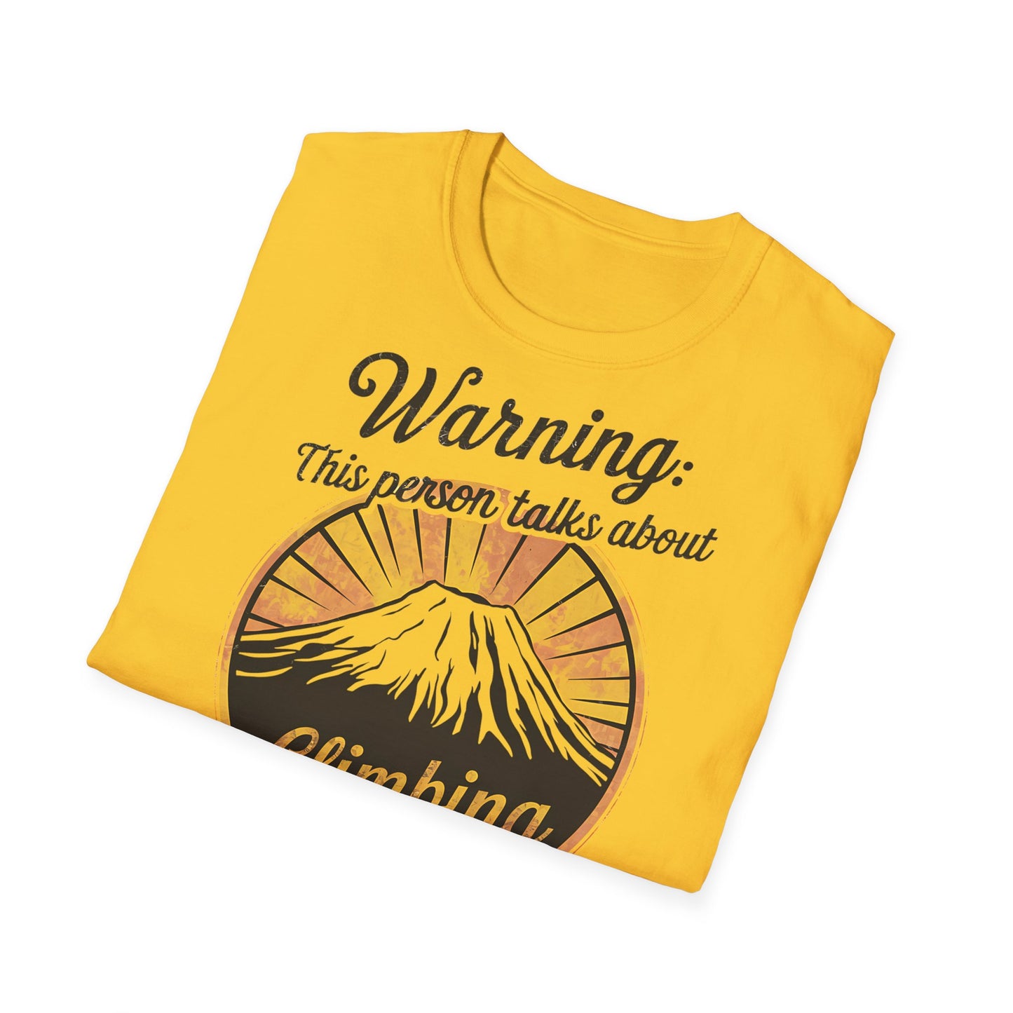 Warning Mount Fuji - Front & Side Prints - Softstyle T-Shirt