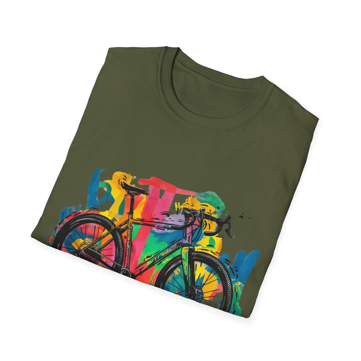 Gravel Bike - Front & Side Prints - Softstyle T-Shirt