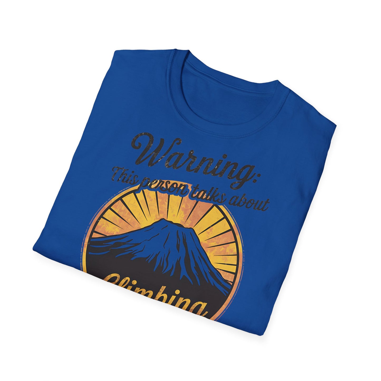 Warning Mount Fuji  - One Sided Print - Softstyle T-Shirt