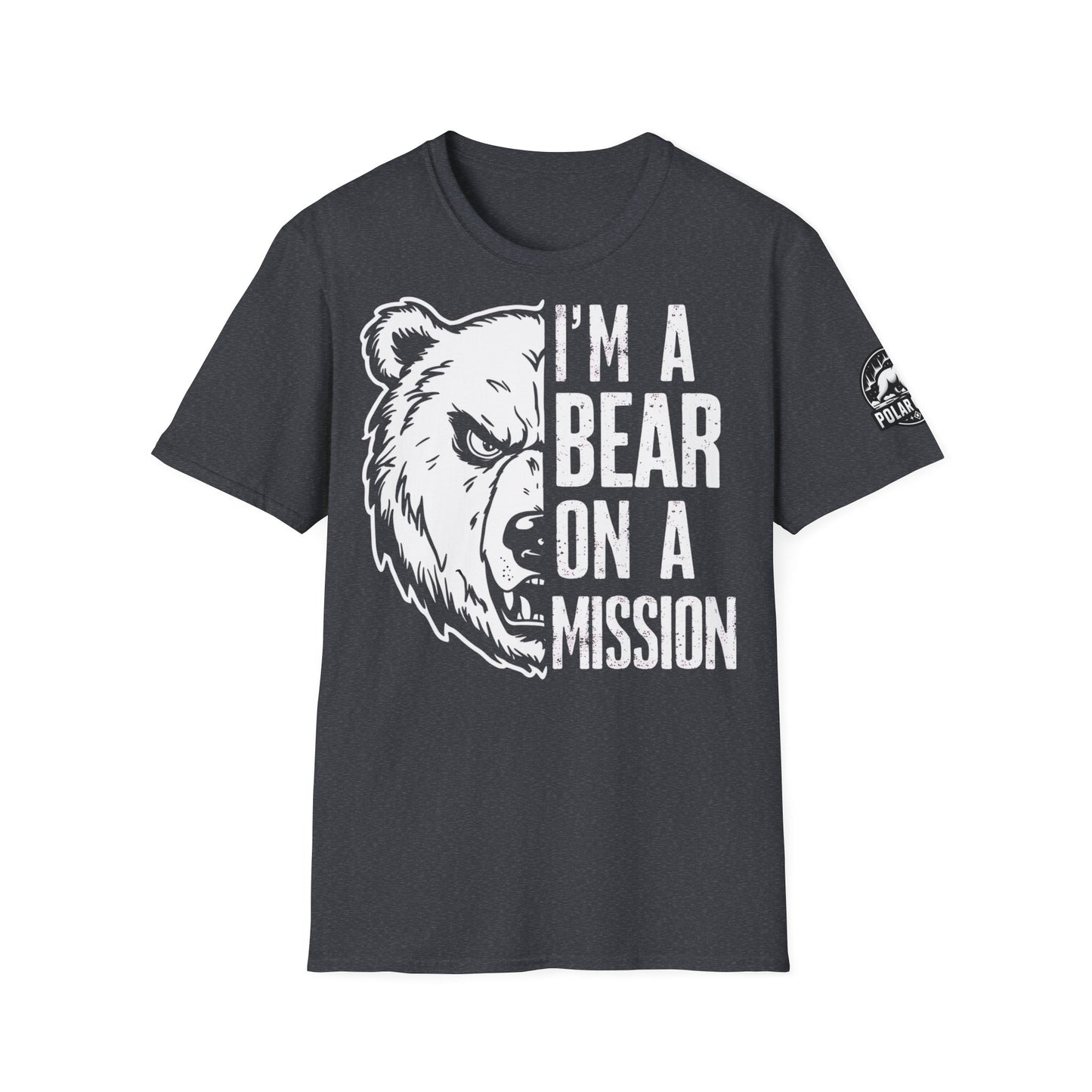 I'm a bear on a mission - Front & Side Prints - Softstyle T-Shirt