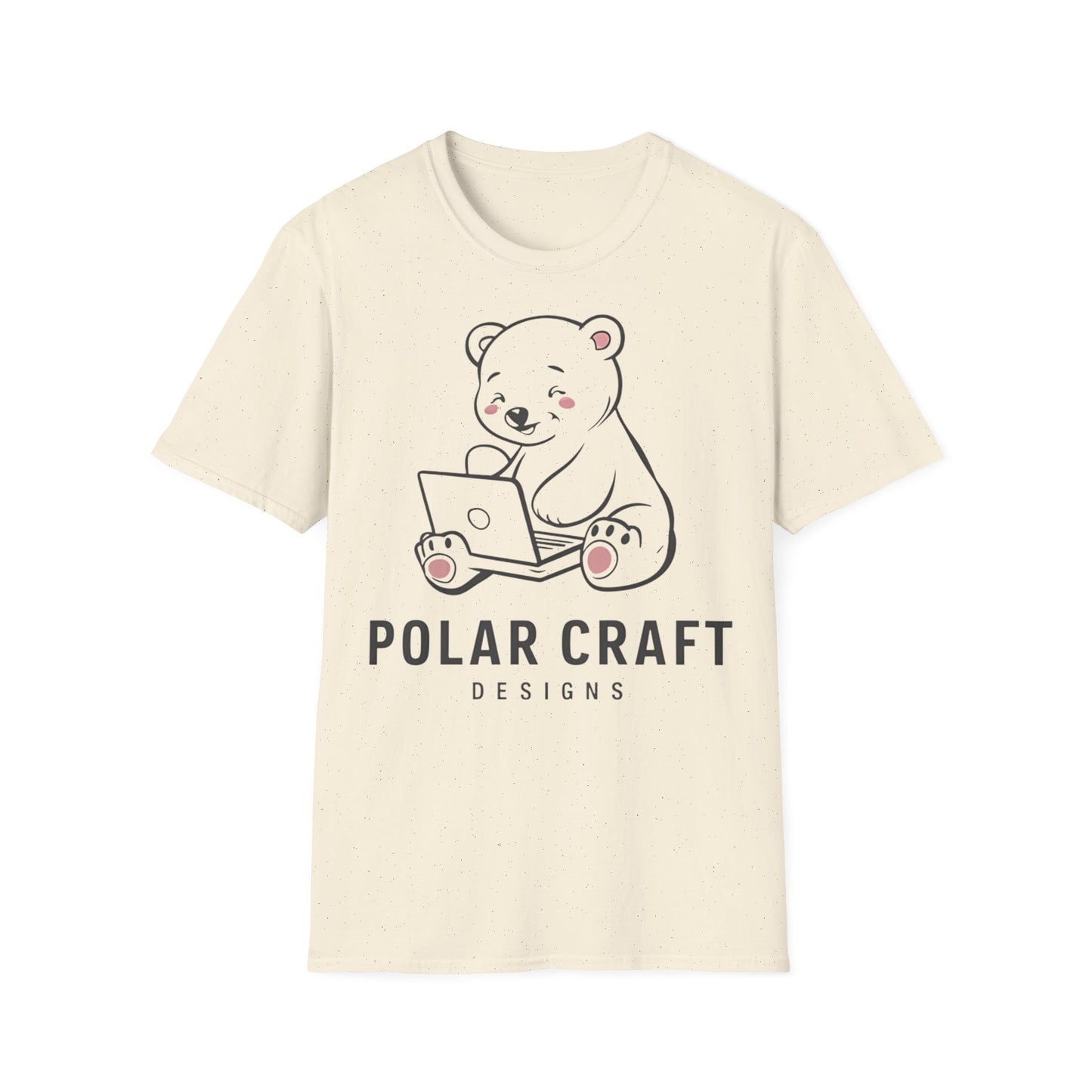 Polar Bear Laptop  - One Sided Print - Softstyle T-Shirt