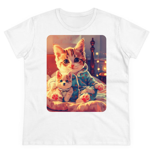 Cat Holding Corgi One  - Colours - One Sided Print - Women's