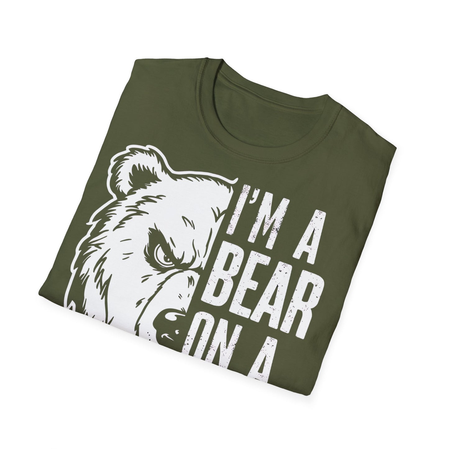 I'm a bear on a mission  - One Sided Print - Softstyle T-Shirt