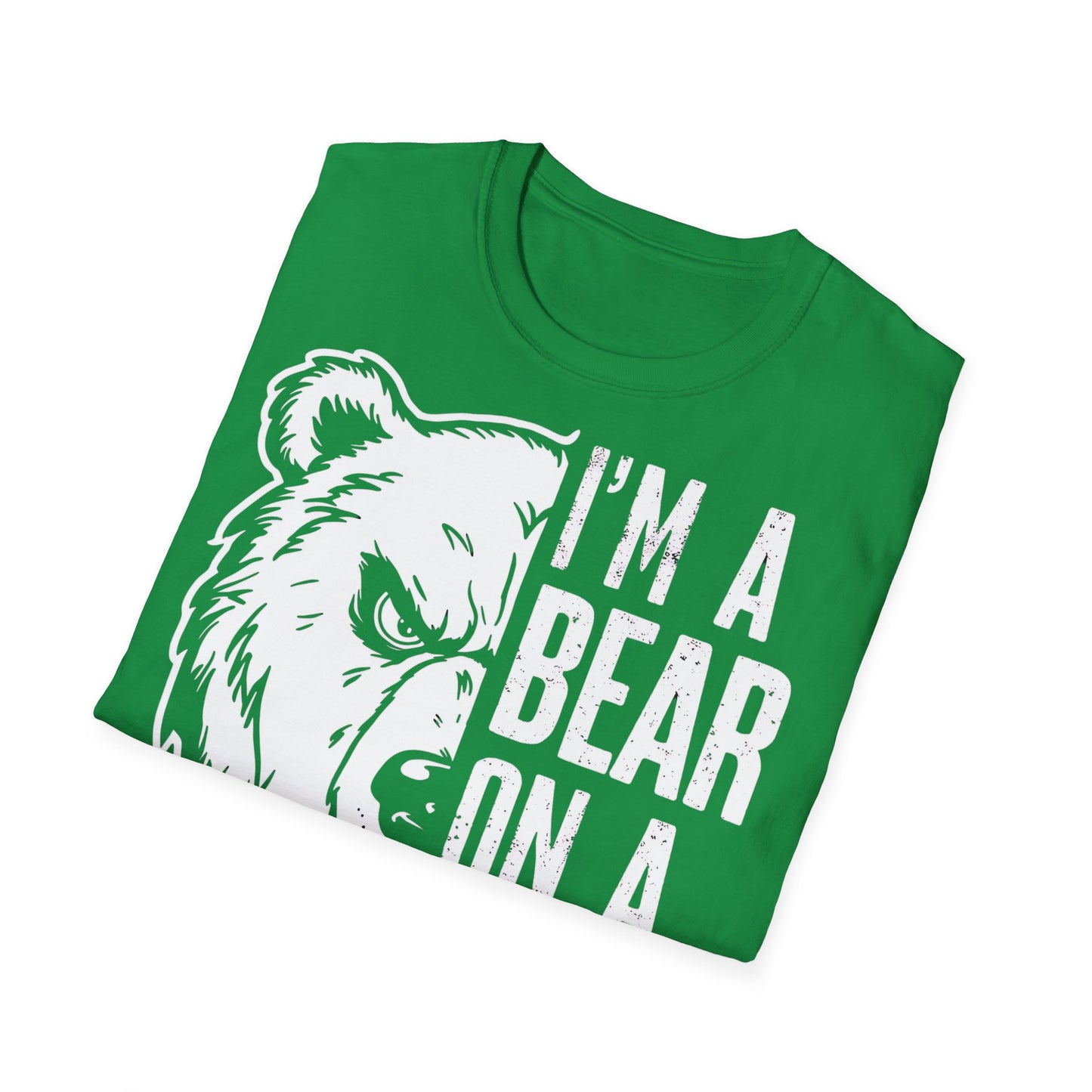 I'm a bear on a mission - Front & Side Prints - Softstyle T-Shirt